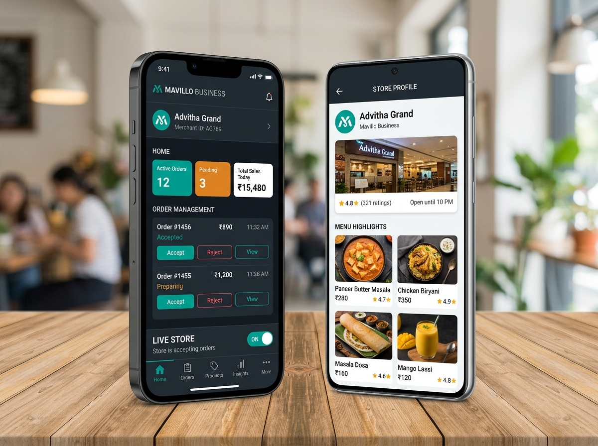 Mavillo Business App Merchant Interface