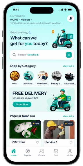 Mavillo Customer App Mobile Interface